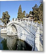 Beihai Park In Beijing China - Arched Bridge Metal Print