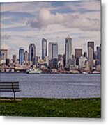 Bench With A View Metal Print