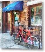 Hoboken Nj - Bicycle By Post Office Metal Print