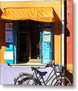 Bicycle In Front Of Colorful House - Burano - Venice Metal Print