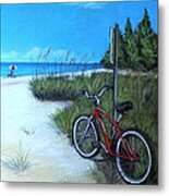 Bicycle On Sanibel Beach Metal Print