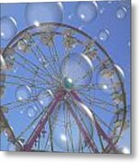 Big B Bubble Ferris Wheel Metal Print