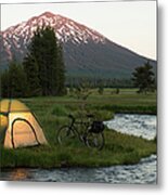 Bike Camping Metal Print