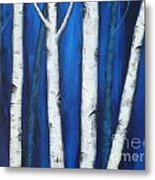 Birch Trees-3b Metal Print
