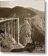 Bixby Creek Bridge Under Construction Big Sur Coast  On Highway One Calif. May. 1932 Metal Print