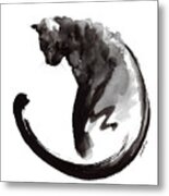Black Cat Painting, Cat Paintings, Cat Wall Decor, Cat Home Decor, Abstract Cat Print, Cat Poster Metal Print