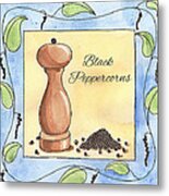 Black Peppercorns Kitchen Art Metal Print