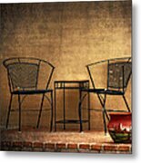 Black Table And Chairs Metal Print