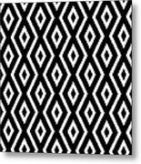 Black And White Pattern Metal Print