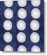 Blue And White Shibori Balls Metal Print