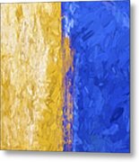Blue And Yellow Abstract Metal Print
