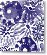 Blue Bouquet- Contemporary Abstract Floral Art Metal Print