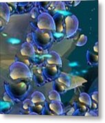 Blue Bubbles Metal Print