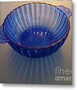 Blue Glass Bowl Metal Print