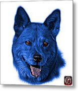Blue Shiba Inu Dog Art - 8555 - Wb Metal Print