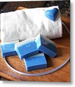 Blue Soap Bar Metal Print