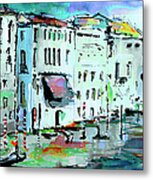 Blue Venice Grand Canal Italy Painting Metal Print