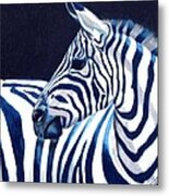 Blue Zebra Metal Print