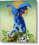 Blueberry Dragon Metal Print