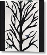 Bluebird In A Pear Tree Metal Print