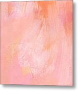Blush- Abstract Painting In Pinks Metal Print