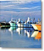 Boats At Oregon Inlet Outer Banks Ii Metal Print
