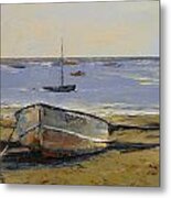 Boats In Provincetown Harbor Metal Print