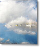 Boats Moored On Lake Windermere Metal Print