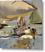 Boats On The Shore Metal Print