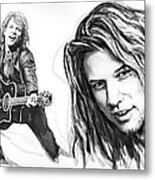 Bon Jovi Art Drawing Sktech Poster Metal Print