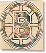 Boston Bruins Poster Art Metal Print