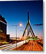 Boston Garden And Bunker Hill Bridge Metal Print