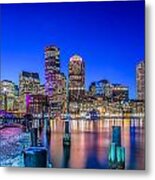 Boston Harbor At Twilight Metal Print