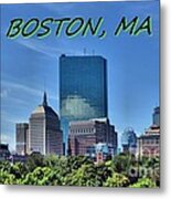 Boston Skyline Hdr Metal Print