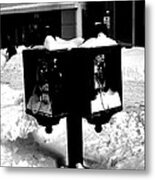 Boston - Payphones Abandonded In Snow Metal Print