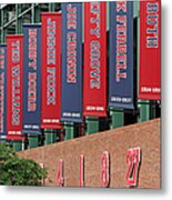 Boston Red Sox Retired Numbers Along Fenway Park Metal Print