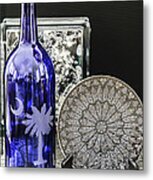 Bottle And Plate Metal Print