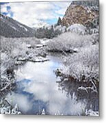 Boulder Mountains And Summit Creek Idaho Metal Print
