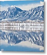 Boulder Reservoir Flatirons Reflections Boulder Colorado Metal Print