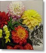 Bouquet Of Dahlias Metal Print