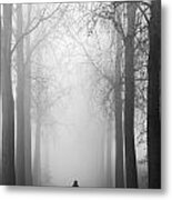 Boy In The Fog Metal Print