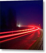 Braking In A Curve Metal Print