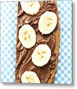 Bread Topped With Nutella And Banana Metal Print