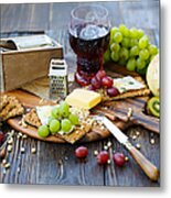 Breakfast With Crackers And Fruits Metal Print