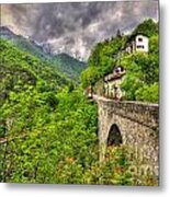 Bridge And Mountain Metal Print