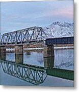 Bridge Over Tranquil Waters in Kamloops British Columbia Metal Print