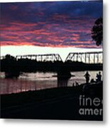 Bridge Sunset In June Metal Print