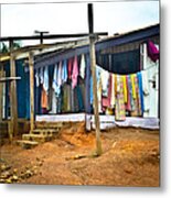 Bright Curtains And Towels, Ghana Metal Print