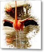 Bright Flamingo Orange Metal Print