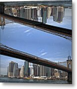 Brooklyn Bridge And Manhattan Metal Print